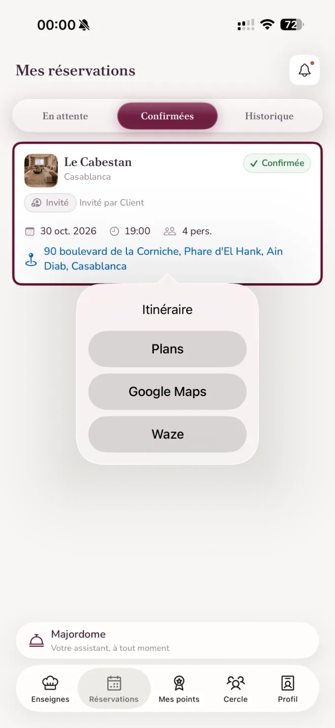 Mes réservations